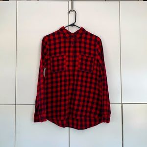 EUC Madewell Flannel Red Buffalo Check Pop-Over szM